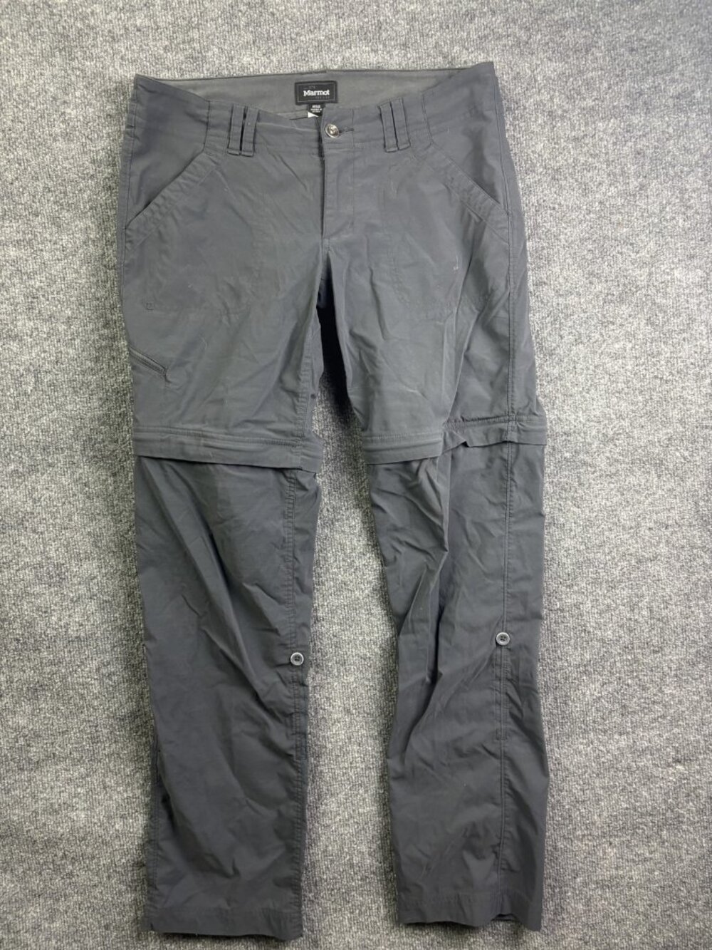 Marmot Pants Womens 8 Gray Convertible Hiking Khakis Zip Off Lightweight Stretch